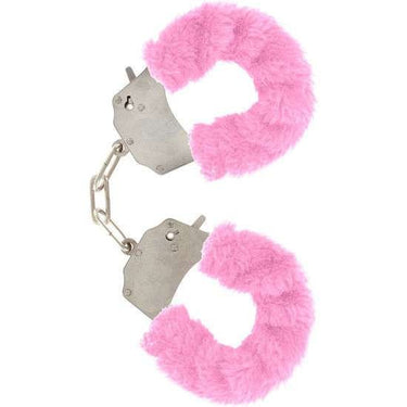 Polsini in Peluche Rosa con Catena Cromata e Chiavi Sicurezza